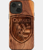Eco-friendly San Jose Earthquakes iPhone 15 Plus Case - Carved Wood Custom San Jose Earthquakes Gift For Him - Monogrammed Personalized iPhone 15 Plus Cover By Engraved In Nature