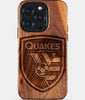 Eco-friendly San Jose Earthquakes iPhone 15 Pro Case - Carved Wood Custom San Jose Earthquakes Gift For Him - Monogrammed Personalized iPhone 15 Pro Cover By Engraved In Nature