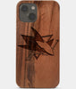 Carved Wood San Jose Sharks iPhone 13 Case | Custom San Jose Sharks Gift, Birthday Gift | Personalized Mahogany Wood Cover, Gifts For Him, Monogrammed Gift For Fan | by Engraved In Nature