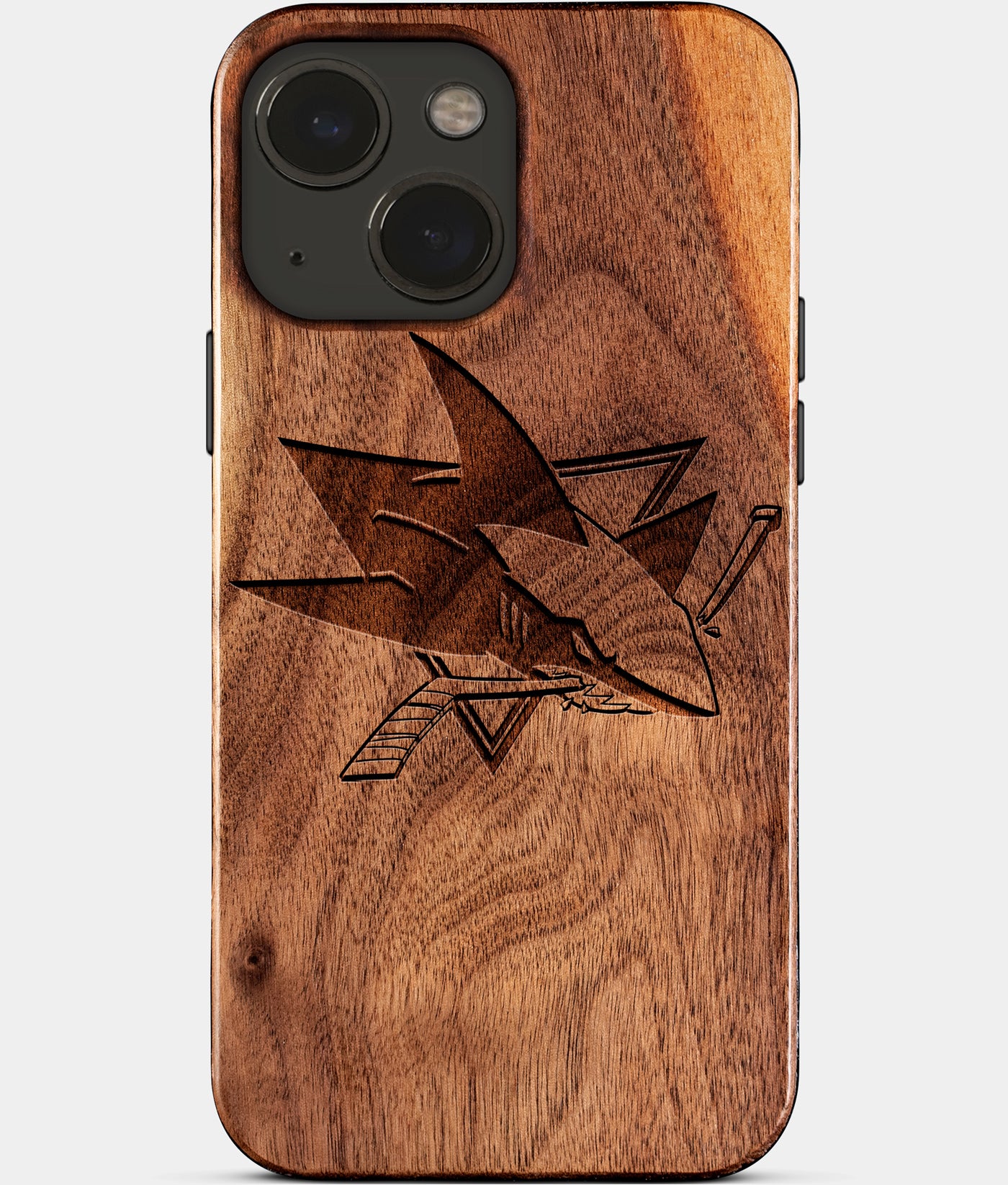 Eco-friendly San Jose Sharks iPhone 15 Case - Carved Wood Custom San Jose Sharks Gift For Him - Monogrammed Personalized iPhone 15 Cover By Engraved In Nature
