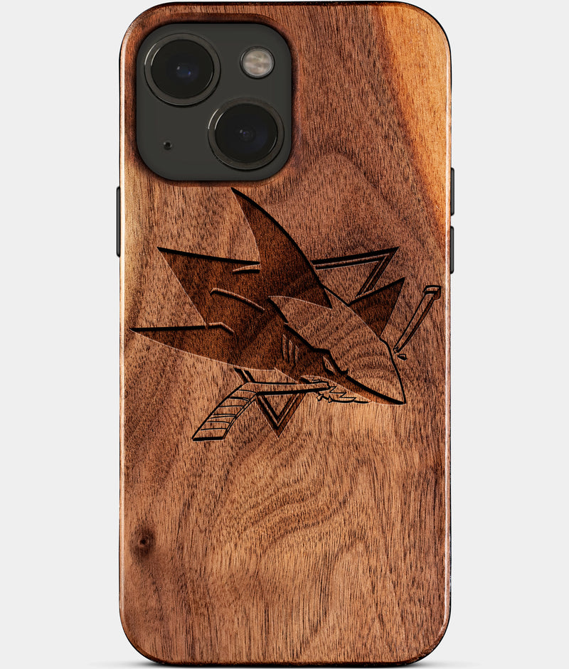 Eco-friendly San Jose Sharks iPhone 15 Plus Case - Carved Wood Custom San Jose Sharks Gift For Him - Monogrammed Personalized iPhone 15 Plus Cover By Engraved In Nature