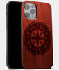 Best Wood Seattle Mariners iPhone 13 Pro Max Case | Custom Seattle Mariners Gift | Mahogany Wood Cover - Engraved In Nature