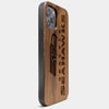 Best Wood Seattle Seahawks iPhone 13 Pro Case | Custom Seattle Seahawks Gift | Walnut Wood Cover - Engraved In Nature