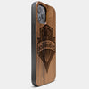 Best Wood Seattle Sounders FC iPhone 13 Pro Max Case | Custom Seattle Sounders FC Gift | Walnut Wood Cover - Engraved In Nature