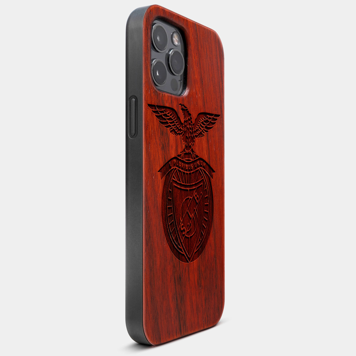 Best Wood S.L. Benfica iPhone 13 Pro Max Case | Custom S.L. Benfica Gift | Mahogany Wood Cover - Engraved In Nature