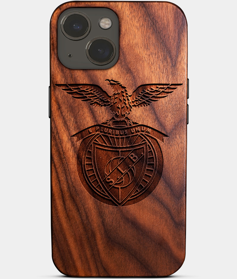 Eco-friendly Sl Benfica iPhone 14 Case - Carved Wood Custom Sl Benfica Gift For Him - Monogrammed Personalized iPhone 14 Cover By Engraved In Nature