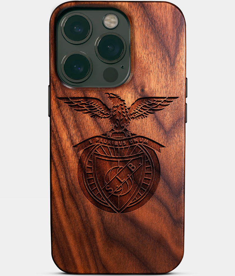 Eco-friendly Sl Benfica iPhone 14 Pro Case - Carved Wood Custom Sl Benfica Gift For Him - Monogrammed Personalized iPhone 14 Pro Cover By Engraved In Nature