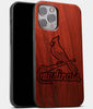 Best Wood St Louis Cardinals iPhone 13 Pro Max Case | Custom St Louis Cardinals Gift | Mahogany Wood Cover - Engraved In Nature