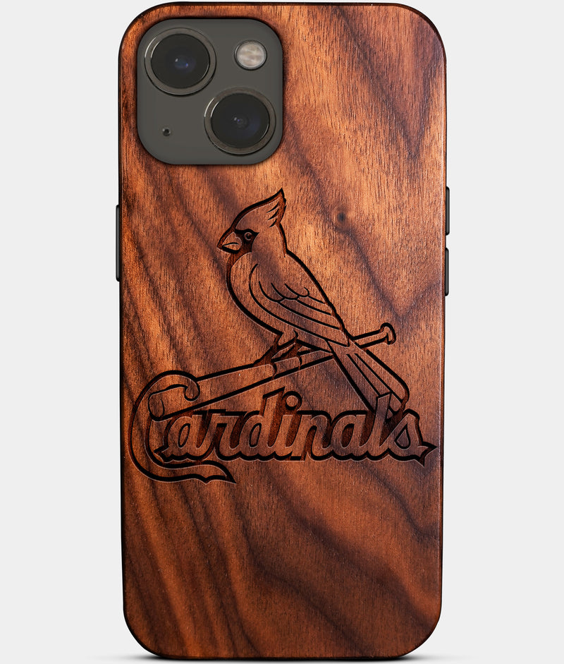 Eco-friendly St Louis Cardinals iPhone 14 Case - Carved Wood Custom St Louis Cardinals Gift For Him - Monogrammed Personalized iPhone 14 Cover By Engraved In Nature