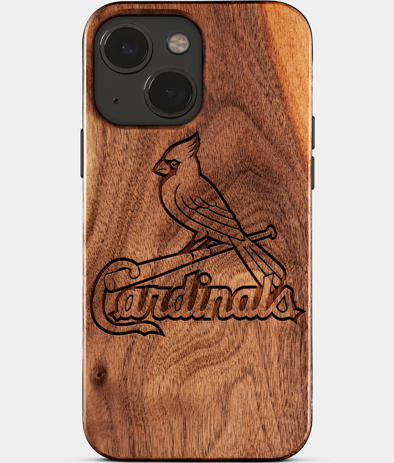 Eco-friendly St Louis Cardinals iPhone 15 Case - Carved Wood Custom St Louis Cardinals Gift For Him - Monogrammed Personalized iPhone 15 Cover By Engraved In Nature