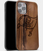 Best Wood Tampa Bay Buccaneers iPhone 13 Pro Case | Custom Tampa Bay Buccaneers Gift | Walnut Wood Cover - Engraved In Nature