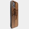 Best Wood Tampa Bay Buccaneers iPhone 13 Pro Case | Custom Tampa Bay Buccaneers Gift | Walnut Wood Cover - Engraved In Nature
