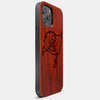 Best Wood Tampa Bay Buccaneers iPhone 13 Pro Max Case | Custom Tampa Bay Buccaneers Gift | Mahogany Wood Cover - Engraved In Nature