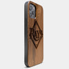 Best Wood Tampa Bay Rays iPhone 13 Pro Max Case | Custom Tampa Bay Rays Gift | Walnut Wood Cover - Engraved In Nature