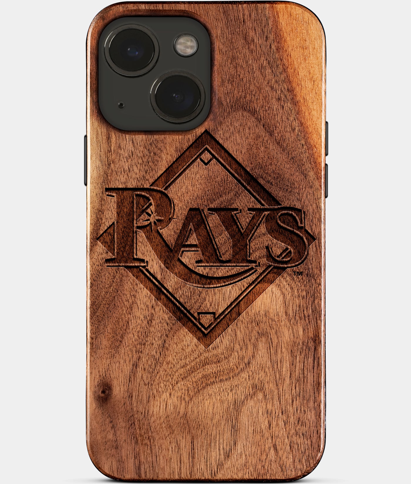 Eco-friendly Tampa Bay Rays iPhone 15 Case - Carved Wood Custom Tampa Bay Rays Gift For Him - Monogrammed Personalized iPhone 15 Cover By Engraved In Nature