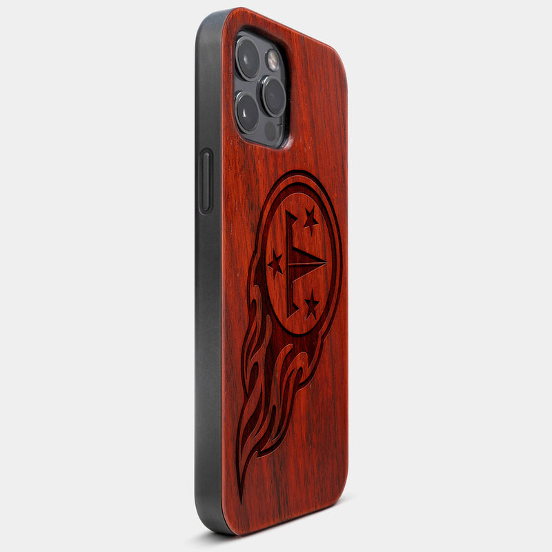 Best Wood Tennessee Titans iPhone 13 Pro Case | Custom Tennessee Titans Gift | Mahogany Wood Cover - Engraved In Nature