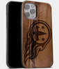 Best Wood Tennessee Titans iPhone 13 Pro Case | Custom Tennessee Titans Gift | Walnut Wood Cover - Engraved In Nature