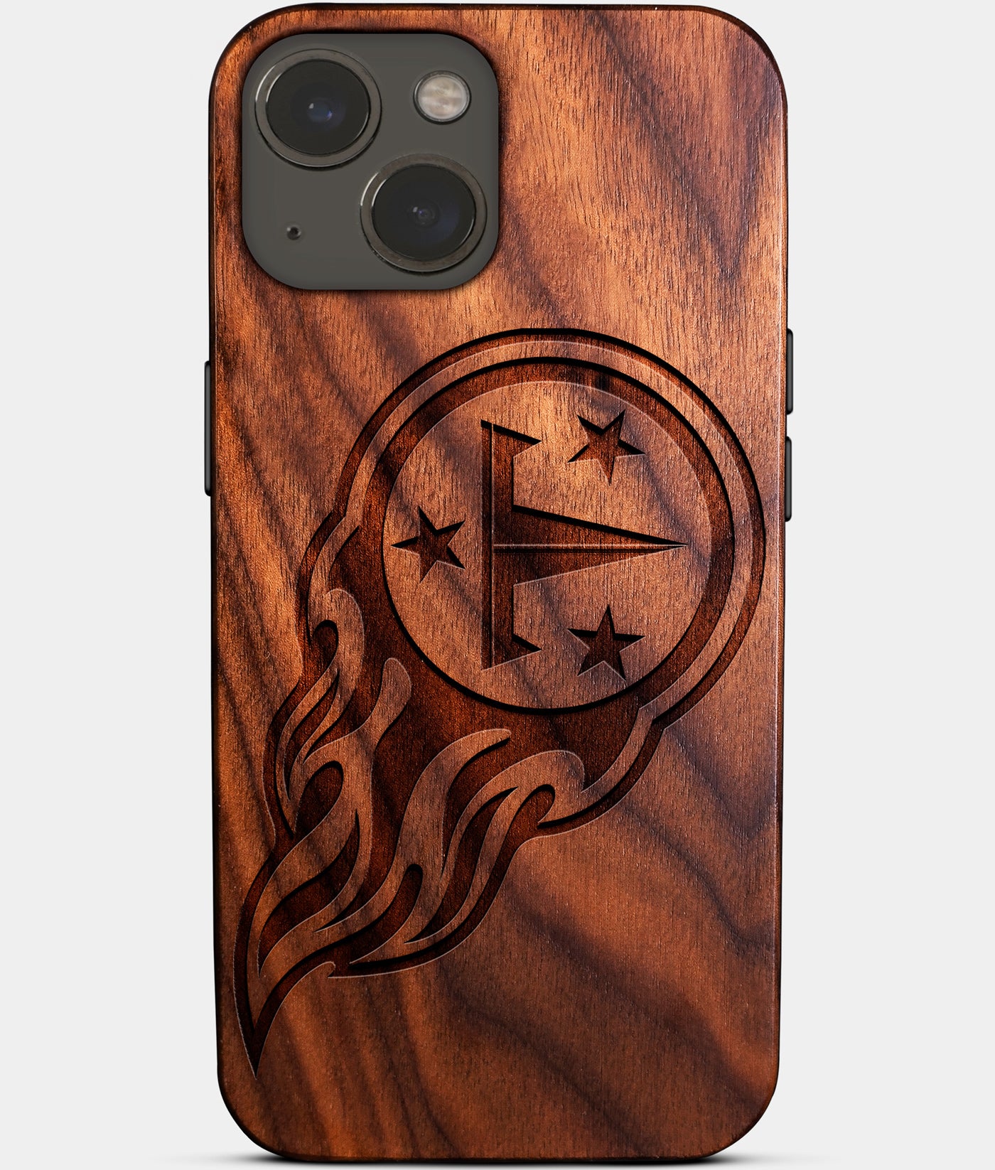 Eco-friendly Tennessee Titans iPhone 14 Plus Case - Carved Wood Custom Tennessee Titans Gift For Him - Monogrammed Personalized iPhone 14 Plus Cover By Engraved In Nature