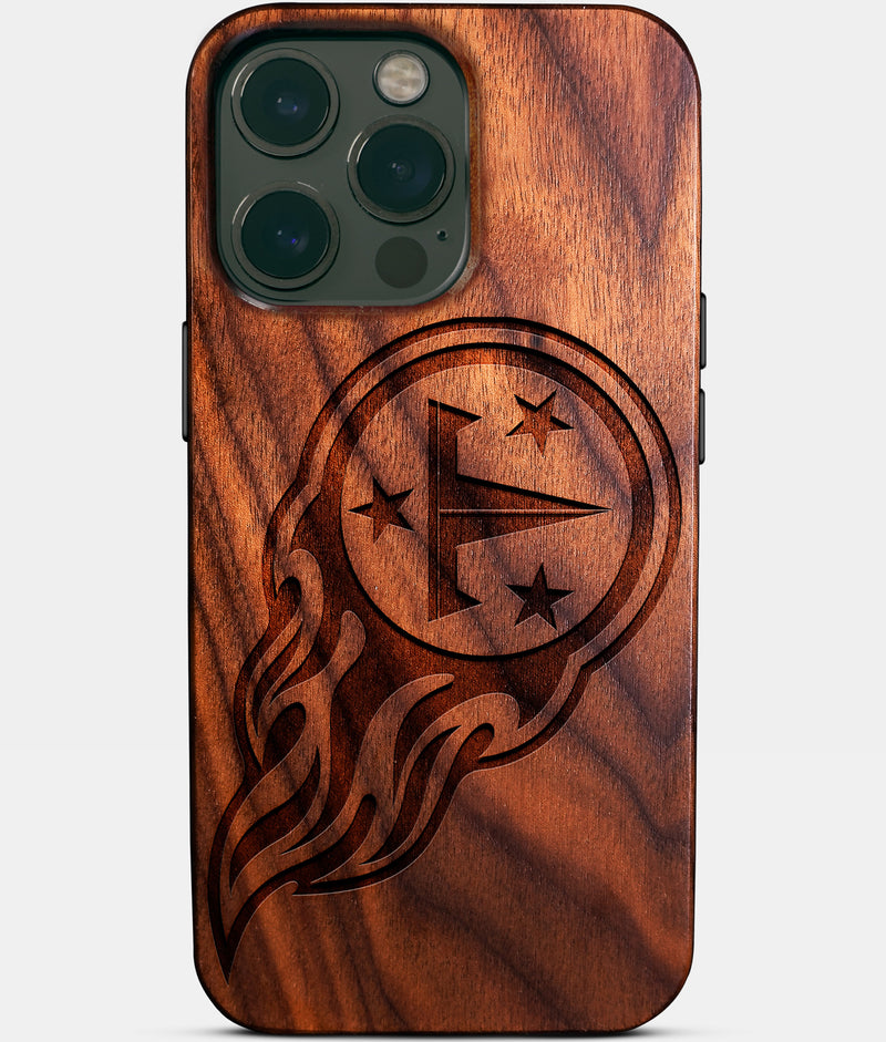 Eco-friendly Tennessee Titans iPhone 14 Pro Max Case - Carved Wood Custom Tennessee Titans Gift For Him - Monogrammed Personalized iPhone 14 Pro Max Cover By Engraved In Nature