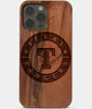 Carved Wood Texas Rangers iPhone 13 Pro Case | Custom Texas Rangers Gift, Birthday Gift | Personalized Mahogany Wood Cover, Gifts For Him, Monogrammed Gift For Fan | by Engraved In Nature