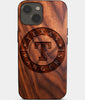 Eco-friendly Texas Rangers iPhone 14 Plus Case - Carved Wood Custom Texas Rangers Gift For Him - Monogrammed Personalized iPhone 14 Plus Cover By Engraved In Nature