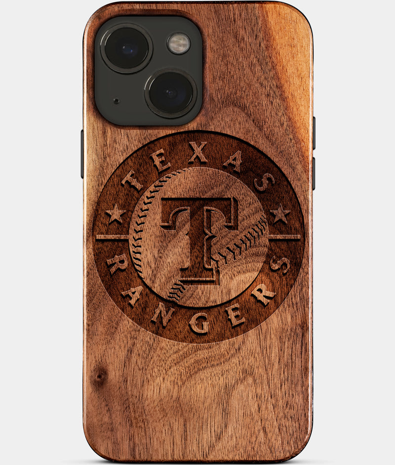 Eco-friendly Texas Rangers iPhone 15 Case - Carved Wood Custom Texas Rangers Gift For Him - Monogrammed Personalized iPhone 15 Cover By Engraved In Nature