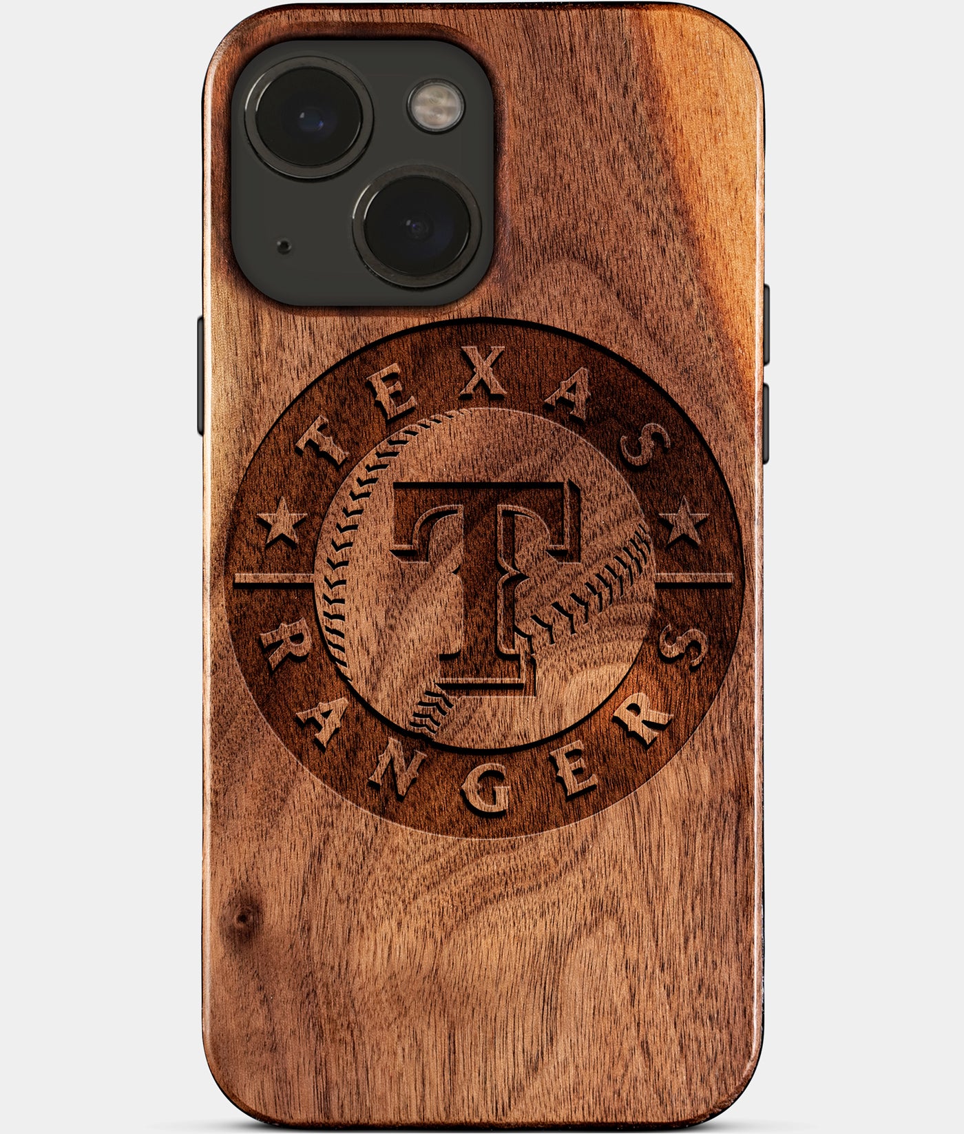 Eco-friendly Texas Rangers iPhone 15 Plus Case - Carved Wood Custom Texas Rangers Gift For Him - Monogrammed Personalized iPhone 15 Plus Cover By Engraved In Nature