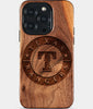 Eco-friendly Texas Rangers iPhone 15 Pro Case - Carved Wood Custom Texas Rangers Gift For Him - Monogrammed Personalized iPhone 15 Pro Cover By Engraved In Nature