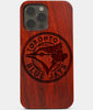 Carved Wood Toronto Blue Jays iPhone 13 Pro Case | Custom Toronto Blue Jays Gift, Birthday Gift | Personalized Mahogany Wood Cover, Gifts For Him, Monogrammed Gift For Fan | by Engraved In Nature