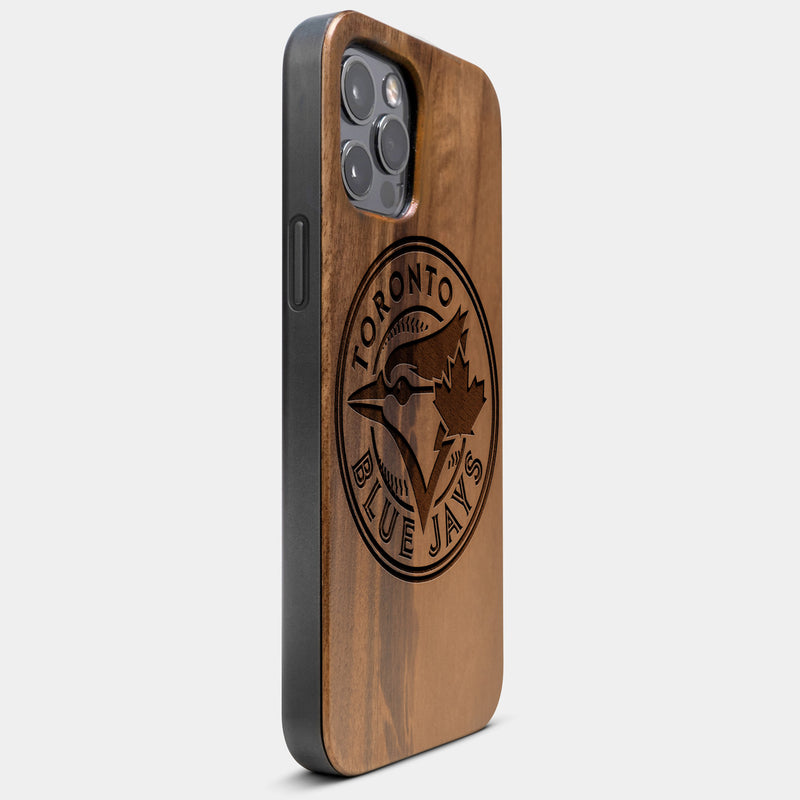 Best Wood Toronto Blue Jays iPhone 13 Pro Case | Custom Toronto Blue Jays Gift | Walnut Wood Cover - Engraved In Nature