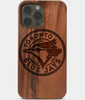 Carved Wood Toronto Blue Jays iPhone 13 Pro Case | Custom Toronto Blue Jays Gift, Birthday Gift | Personalized Mahogany Wood Cover, Gifts For Him, Monogrammed Gift For Fan | by Engraved In Nature