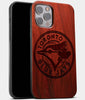 Best Wood Toronto Blue Jays iPhone 13 Pro Max Case | Custom Toronto Blue Jays Gift | Mahogany Wood Cover - Engraved In Nature