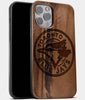 Best Wood Toronto Blue Jays iPhone 13 Pro Max Case | Custom Toronto Blue Jays Gift | Walnut Wood Cover - Engraved In Nature