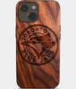 Eco-friendly Toronto Blue Jays iPhone 14 Case - Carved Wood Custom Toronto Blue Jays Gift For Him - Monogrammed Personalized iPhone 14 Cover By Engraved In Nature