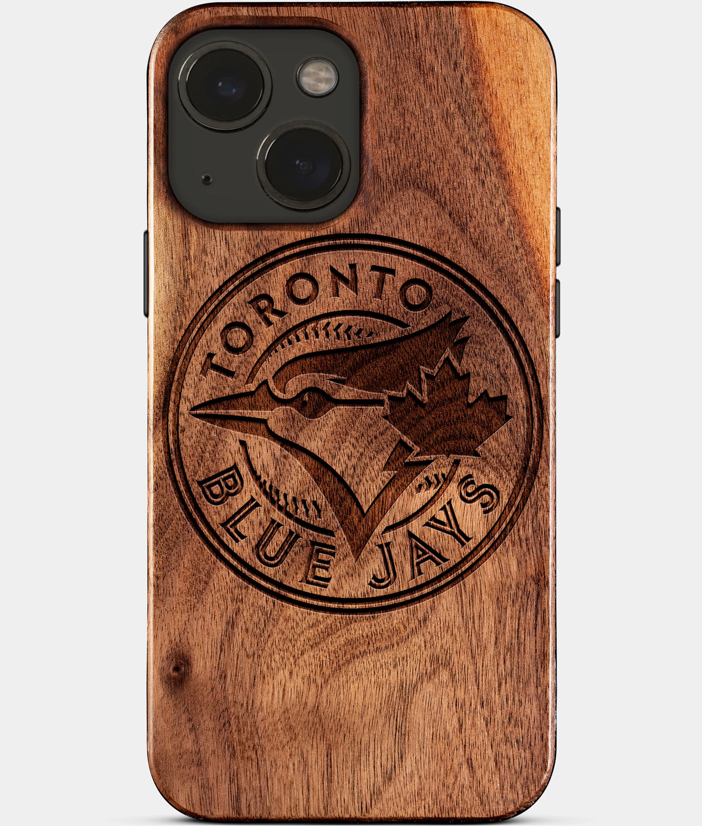 Eco-friendly Toronto Blue Jays iPhone 15 Plus Case - Carved Wood Custom Toronto Blue Jays Gift For Him - Monogrammed Personalized iPhone 15 Plus Cover By Engraved In Nature
