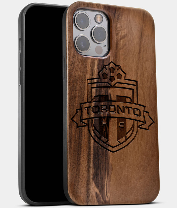 Best Wood Toronto FC iPhone 13 Pro Case | Custom Toronto FC Gift | Walnut Wood Cover - Engraved In Nature