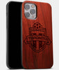 Best Wood Toronto FC iPhone 13 Pro Max Case | Custom Toronto FC Gift | Mahogany Wood Cover - Engraved In Nature