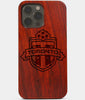 Carved Wood Toronto FC iPhone 13 Pro Max Case | Custom Toronto FC Gift, Birthday Gift | Personalized Mahogany Wood Cover, Gifts For Him, Monogrammed Gift For Fan | by Engraved In Nature