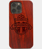Carved Wood Toronto FC iPhone 13 Pro Max Case | Custom Toronto FC Gift, Birthday Gift | Personalized Mahogany Wood Cover, Gifts For Him, Monogrammed Gift For Fan | by Engraved In Nature