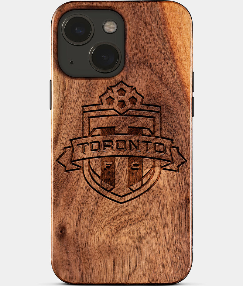 Eco-friendly Toronto FC iPhone 15 Plus Case - Carved Wood Custom Toronto FC Gift For Him - Monogrammed Personalized iPhone 15 Plus Cover By Engraved In Nature