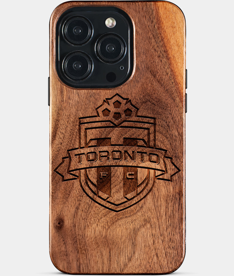 Eco-friendly Toronto FC iPhone 15 Pro Case - Carved Wood Custom Toronto FC Gift For Him - Monogrammed Personalized iPhone 15 Pro Cover By Engraved In Nature