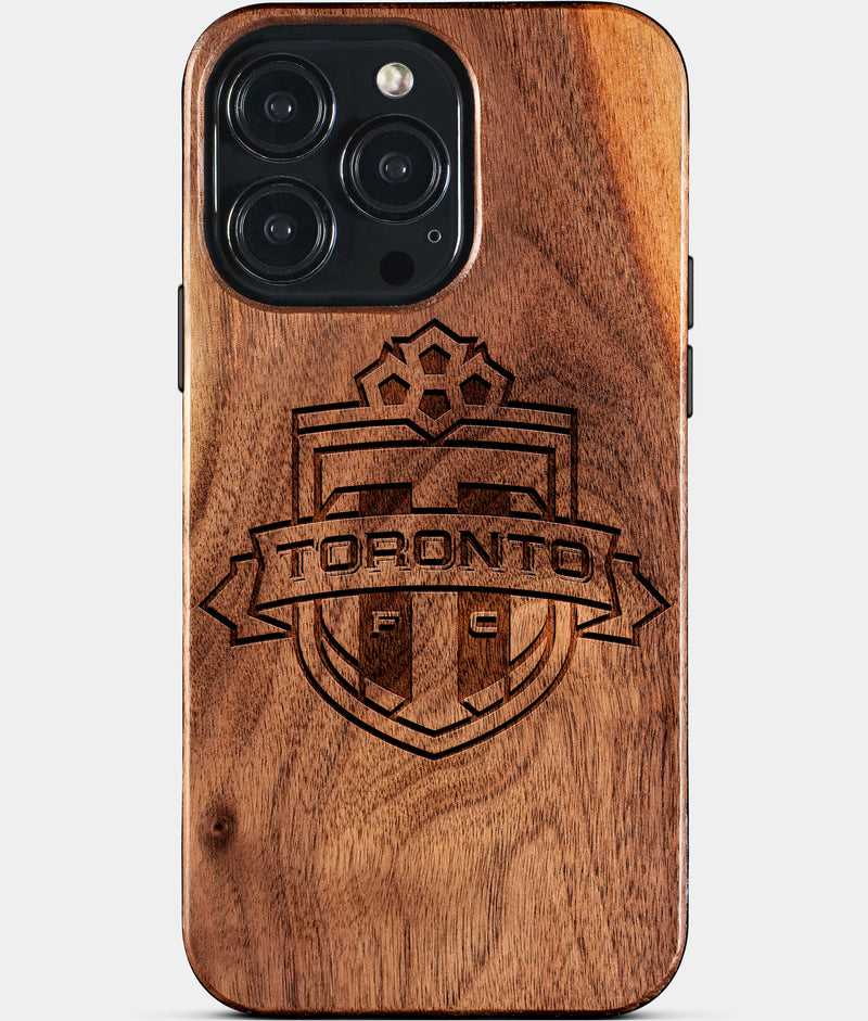 Eco-friendly Toronto FC iPhone 15 Pro Max Case - Carved Wood Custom Toronto FC Gift For Him - Monogrammed Personalized iPhone 15 Pro Max Cover By Engraved In Nature