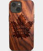 Eco-friendly Toronto Maple Leafs iPhone 14 Plus Case - Carved Wood Custom Toronto Maple Leafs Gift For Him - Monogrammed Personalized iPhone 14 Plus Cover By Engraved In Nature