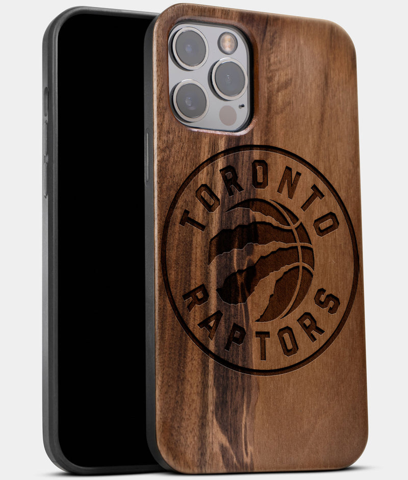 Best Wood Toronto Raptors iPhone 13 Pro Case | Custom Toronto Raptors Gift | Walnut Wood Cover - Engraved In Nature