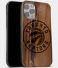 Best Wood Toronto Raptors iPhone 13 Pro Case | Custom Toronto Raptors Gift | Walnut Wood Cover - Engraved In Nature