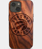 Eco-friendly Toronto Raptors iPhone 14 Case - Carved Wood Custom Toronto Raptors Gift For Him - Monogrammed Personalized iPhone 14 Cover By Engraved In Nature