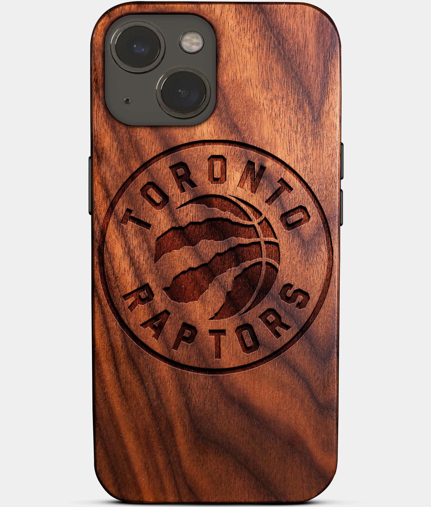 Eco-friendly Toronto Raptors iPhone 14 Plus Case - Carved Wood Custom Toronto Raptors Gift For Him - Monogrammed Personalized iPhone 14 Plus Cover By Engraved In Nature