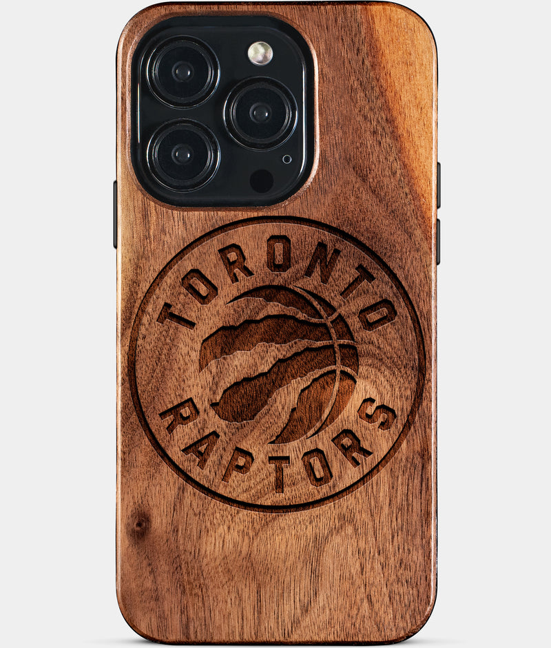 Eco-friendly Toronto Raptors iPhone 15 Pro Case - Carved Wood Custom Toronto Raptors Gift For Him - Monogrammed Personalized iPhone 15 Pro Cover By Engraved In Nature