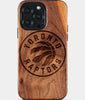 Eco-friendly Toronto Raptors iPhone 15 Pro Max Case - Carved Wood Custom Toronto Raptors Gift For Him - Monogrammed Personalized iPhone 15 Pro Max Cover By Engraved In Nature