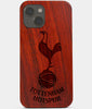 Carved Wood Tottenham Hotspur F.C. iPhone 13 Case | Custom Tottenham Hotspur F.C. Gift, Birthday Gift | Personalized Mahogany Wood Cover, Gifts For Him, Monogrammed Gift For Fan | by Engraved In Nature